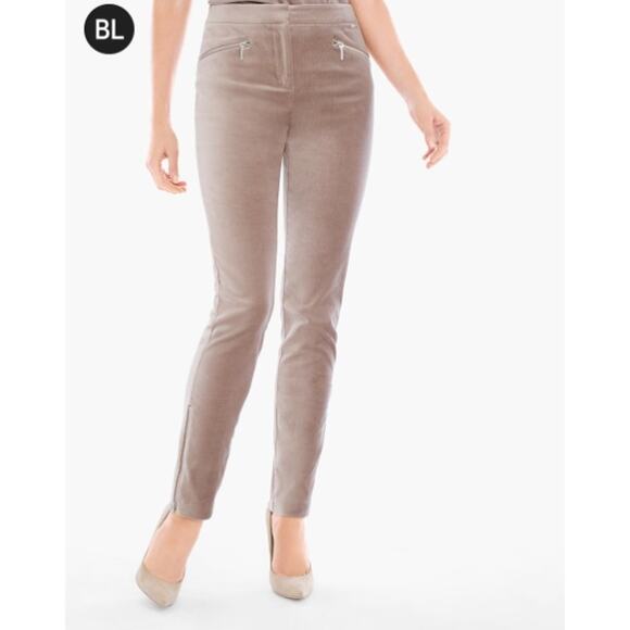 CHICO'S Black Label Velveteen Skinny Leg Pants in Taos Taupe // .5 US 6 - Picture 10 of 13